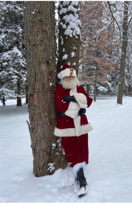 Santa in the snow